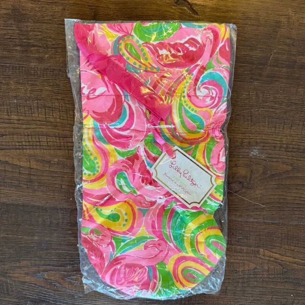 Lilly Pulitzer All Nighter Wine Tote Bag new with tags!